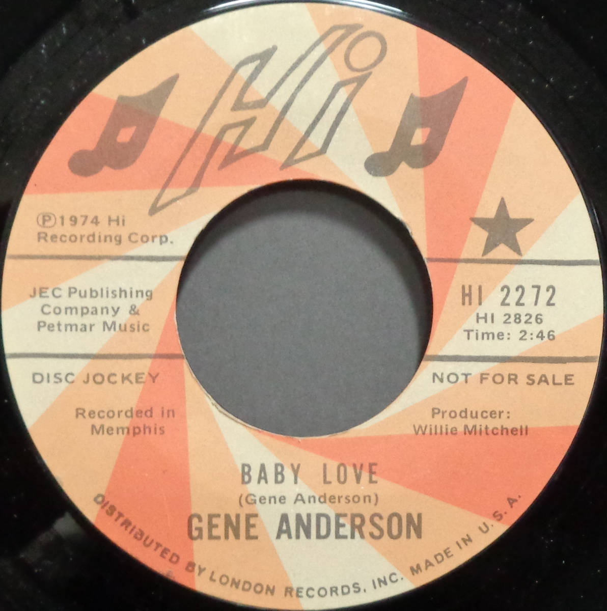 【SOUL 45】GENE ANDERSON - BABY LOVE / CONGRATULATION (s231127026) _画像1