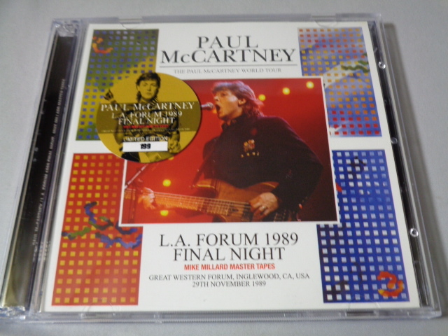 PAUL McCARTNEY/L.A FORUM 1989 FUNAL NIGHT(MIKE MILLARD)　2CD_画像1