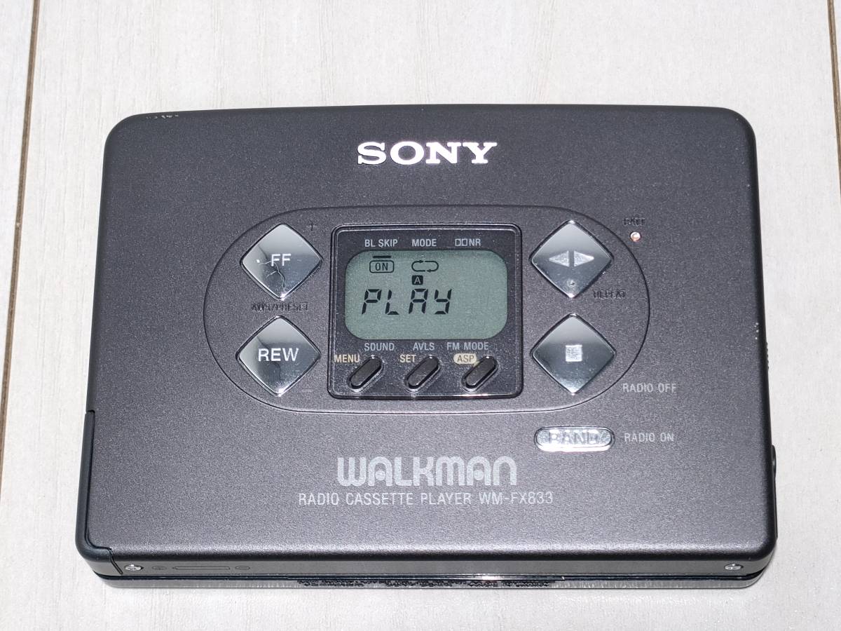 【メンテ済み】SONY WM-FX833　3.5mmステレオミニプラグ変換ケーブル付き_画像3
