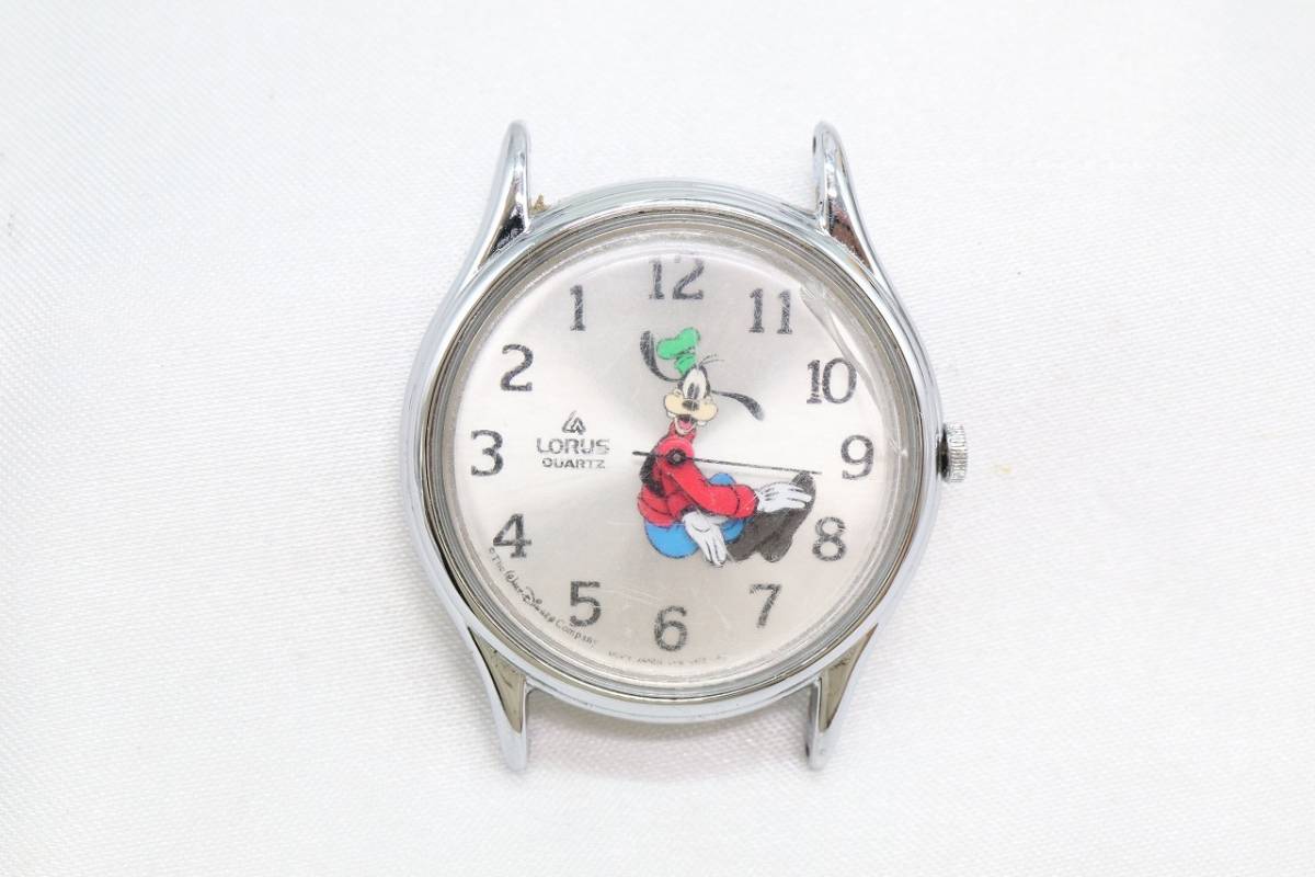 【W102-19】レア 希少品 動作品 電池交換済 90年代 LORUS ローラス ディズニー グーフィー 逆回転 腕時計 フェイスのみ V516-6A00_画像2