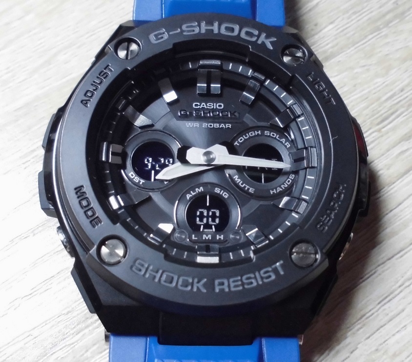 Неиспользованный! Коробка экстремальной красоты с инструкцией! Casio G-Shock GST-S300G-2A1DR G-Steel Синий пояс Прочная солнечная батарея CASIO G-SHOCK G-STEEL