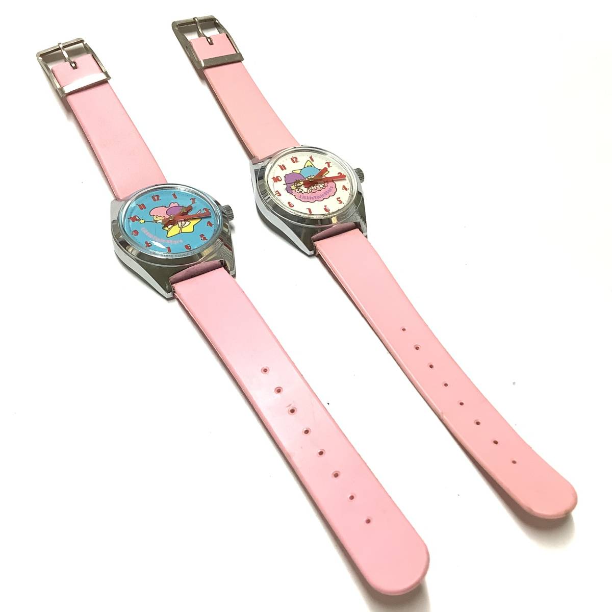 [ Showa Retro * rare Vintage ] Sanrio Little Twin Stars ki Kirara hand winding wristwatch 2 piece set character watch fancy 