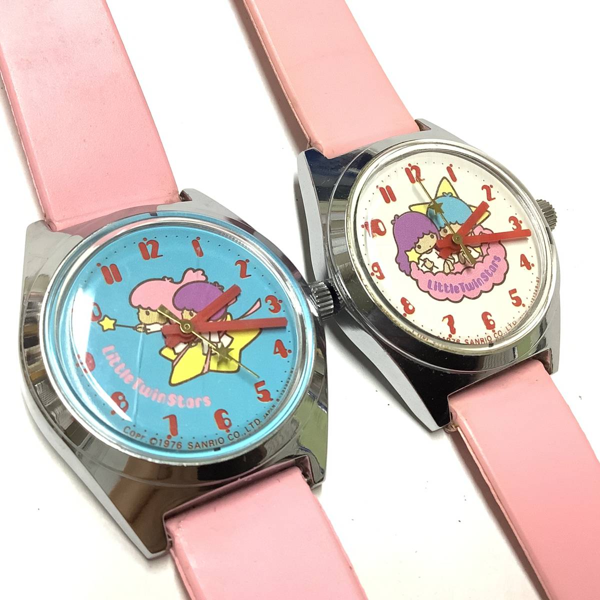 [ Showa Retro * rare Vintage ] Sanrio Little Twin Stars ki Kirara hand winding wristwatch 2 piece set character watch fancy 