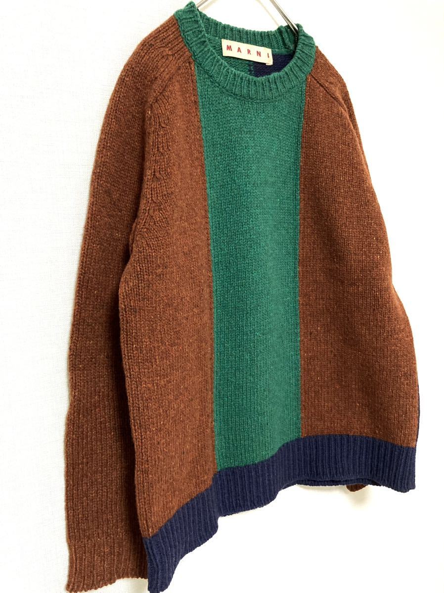マルニ marni レディース 切り替え バイカラー ウール ニット マルニ marni レディース 切り替え バイカラー ウール ニット