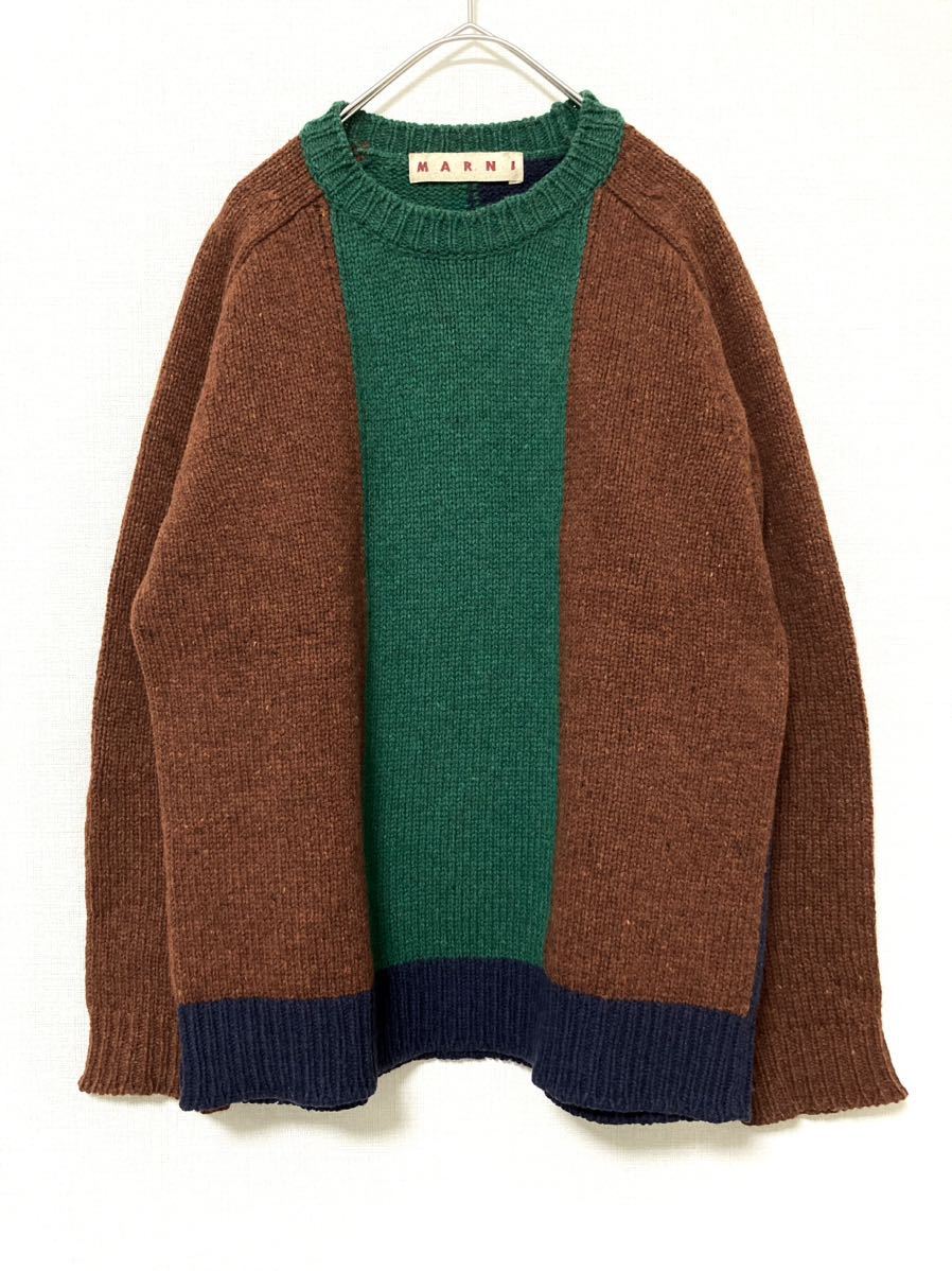 マルニ marni レディース 切り替え バイカラー ウール ニット マルニ marni レディース 切り替え バイカラー ウール ニット