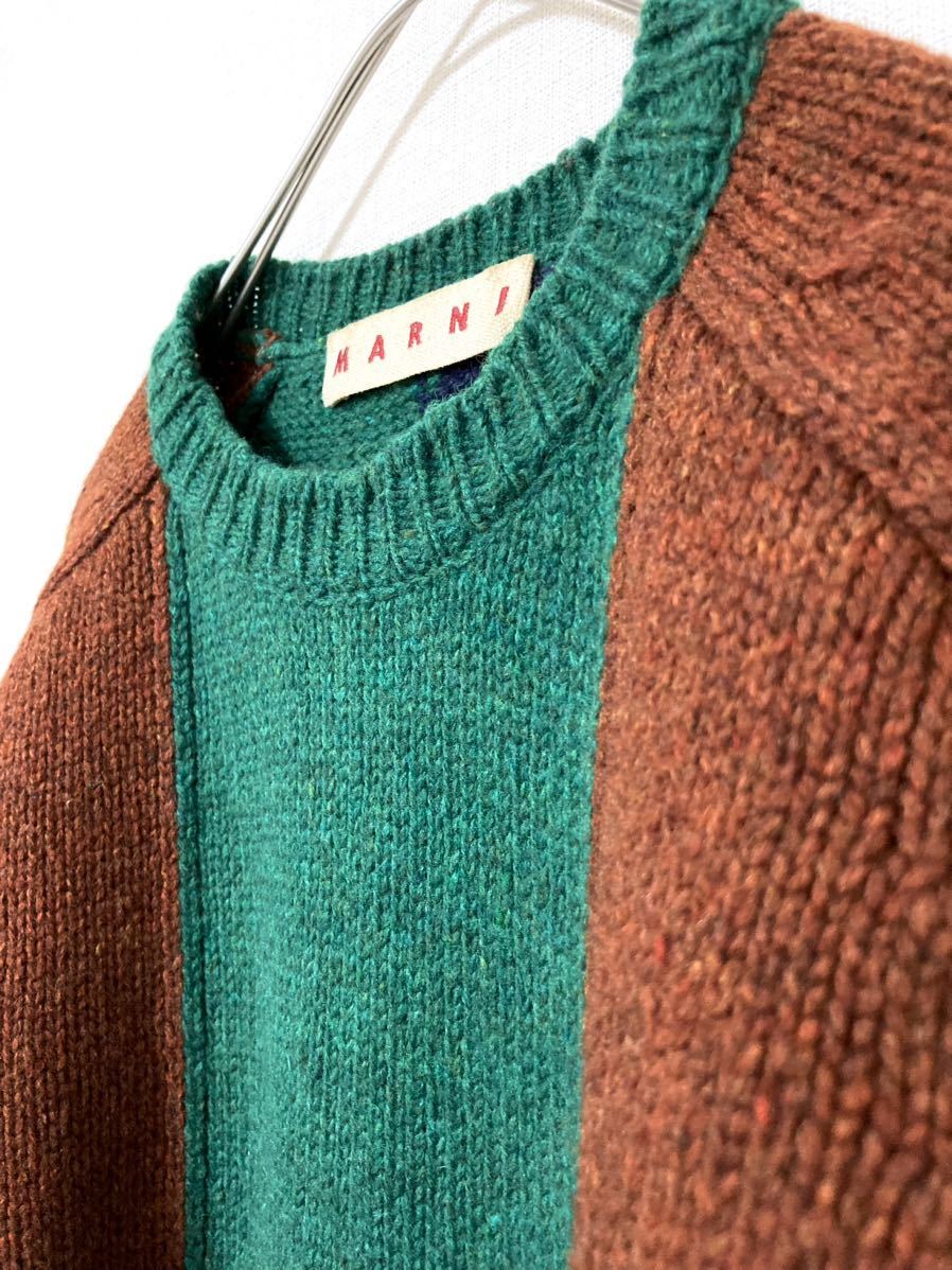 マルニ marni レディース 切り替え バイカラー ウール ニット マルニ marni レディース 切り替え バイカラー ウール ニット