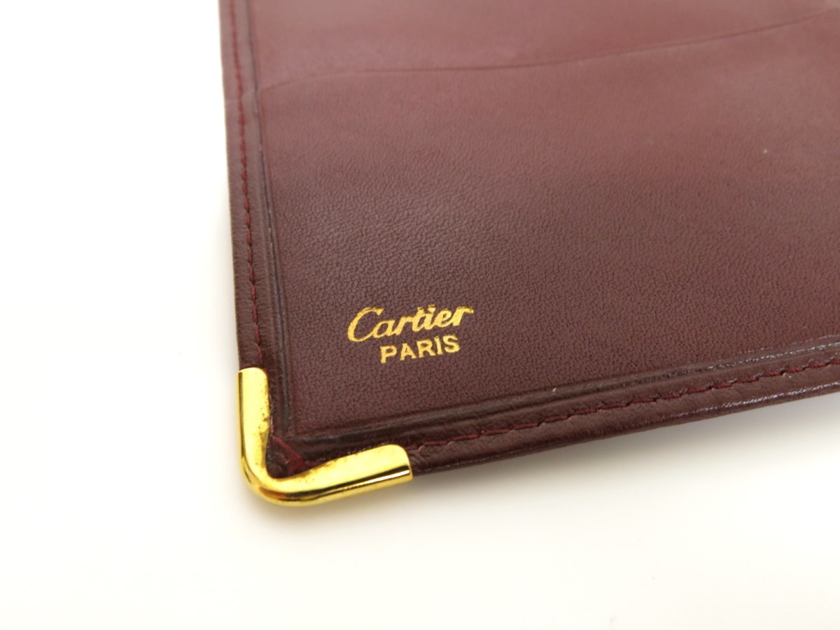 ◆超美品◆Cartier カルティエ◆メンズ◆マスト◆ロゴ型押し◆カーフ レザー 本革◆長財布 札入れ◆ボルドー G金具◆ヴィンテージ◆A2989_画像8