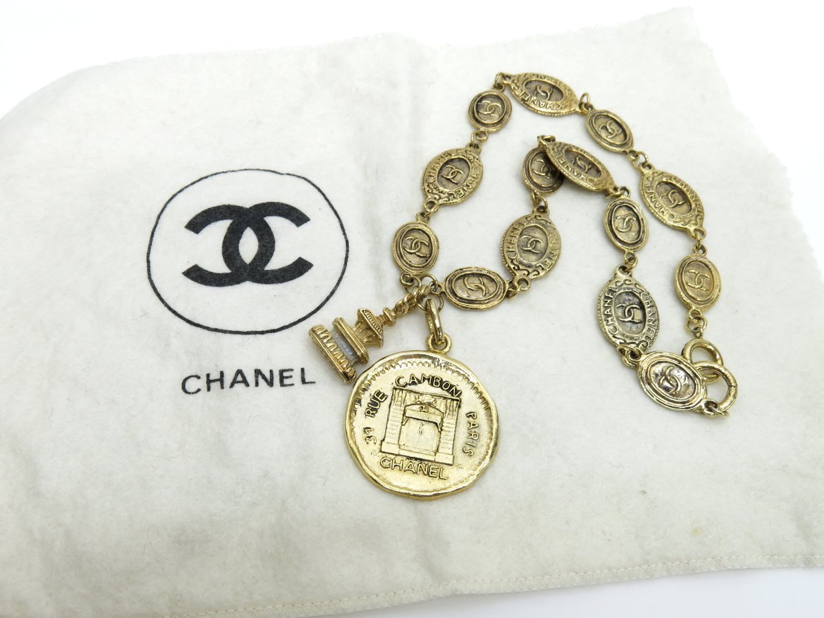 ◆超美品◆CHANEL シャネル◆RUE PARIS◆ココマーク コイン ネックレス◆ゴールド GP◆ヴィンテージ◆カンボン メダル◆A3045_画像10