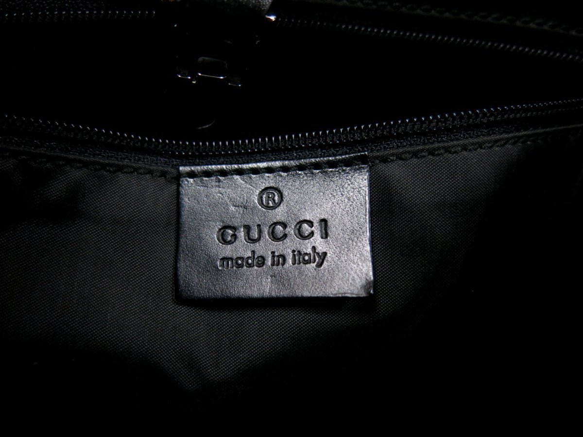 超美品●GUCCI グッチ●ジャッキー●リザード 型押し レザー 本革●ショルダー バッグ●黒 ボルドー●SV金具●イタリア製●肩掛け●Js41915_画像9