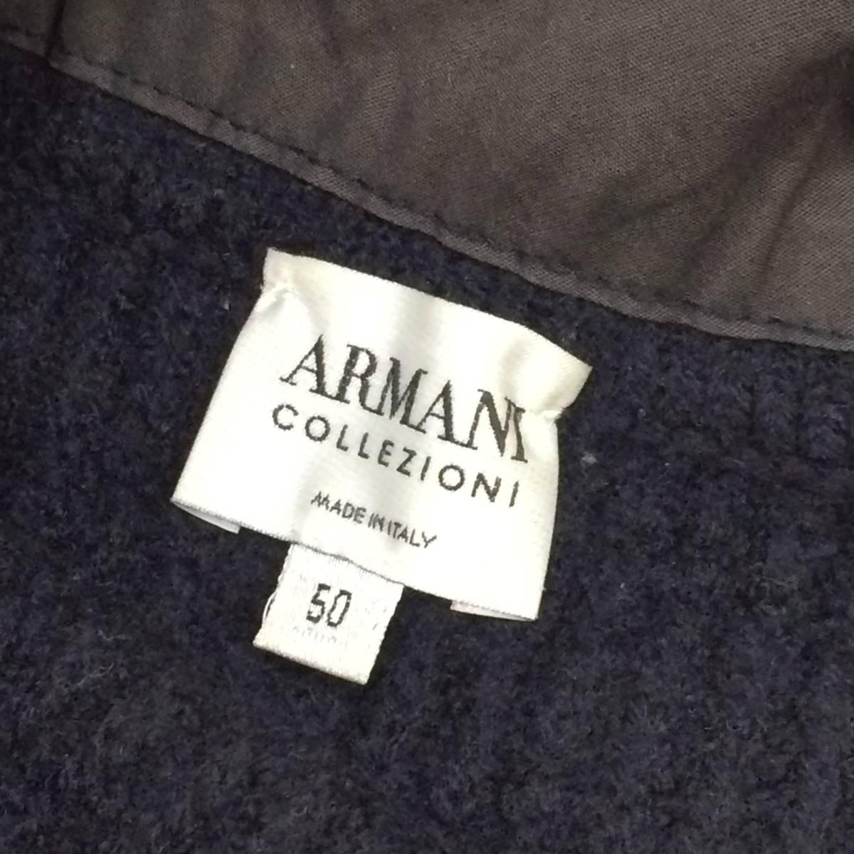 ARMANI COLLEZIONI アルマーニ コレッツォーニ ケーブル編み ウール ジップ＆ボタン ショルダーネック ハイネック ニット セーター 50/黒_画像7