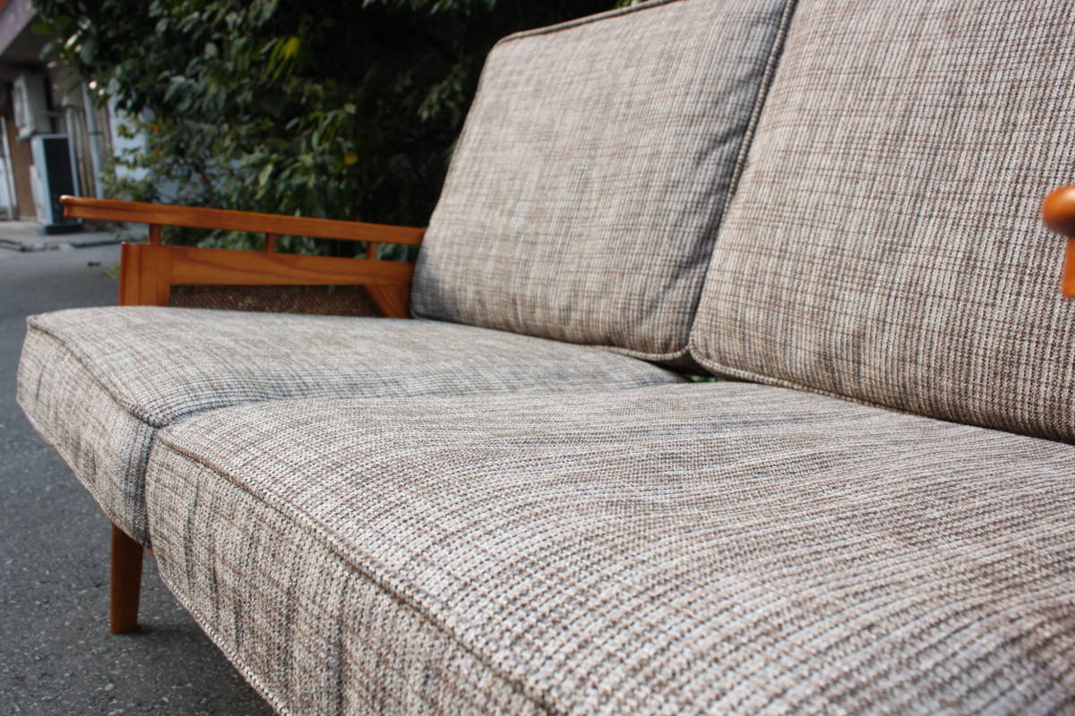 美品 ACME Furniture アクメファニチャー 2人掛けソファ WICKER SOFA ウィッカーソファ 2シーター 定価約15万★引取歓迎（管理ID：395）_画像6