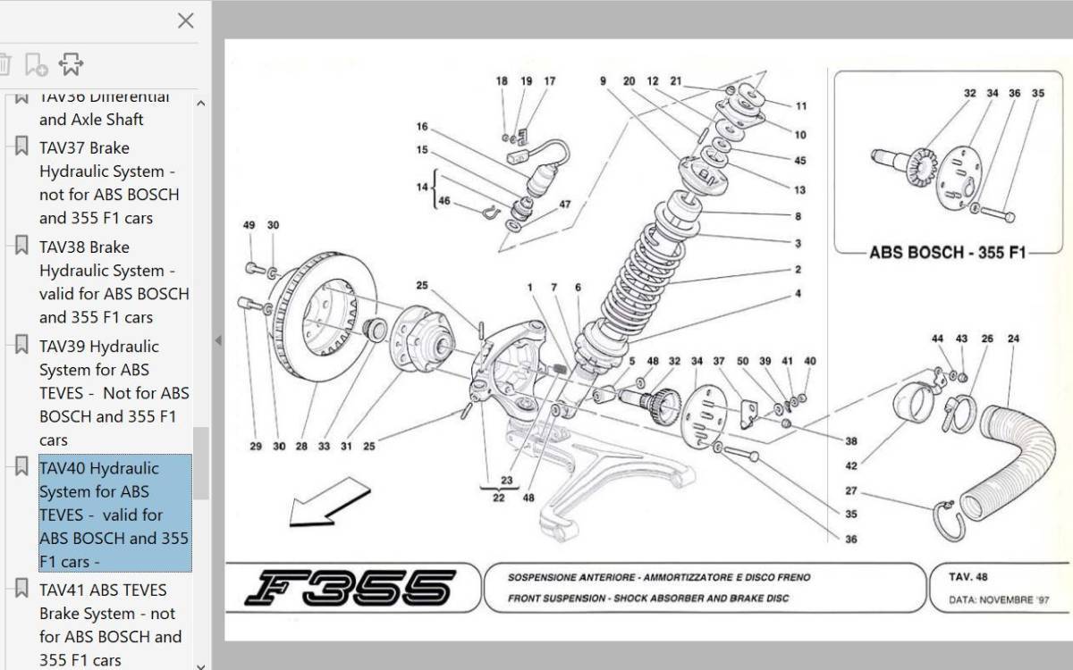 フェラーリ F355 355F1 ワークショップマニュアル Ver2 整備書 配線図 パーツリスト 日本語オーナーズマニュアル 355 F1マチック掲載の画像5