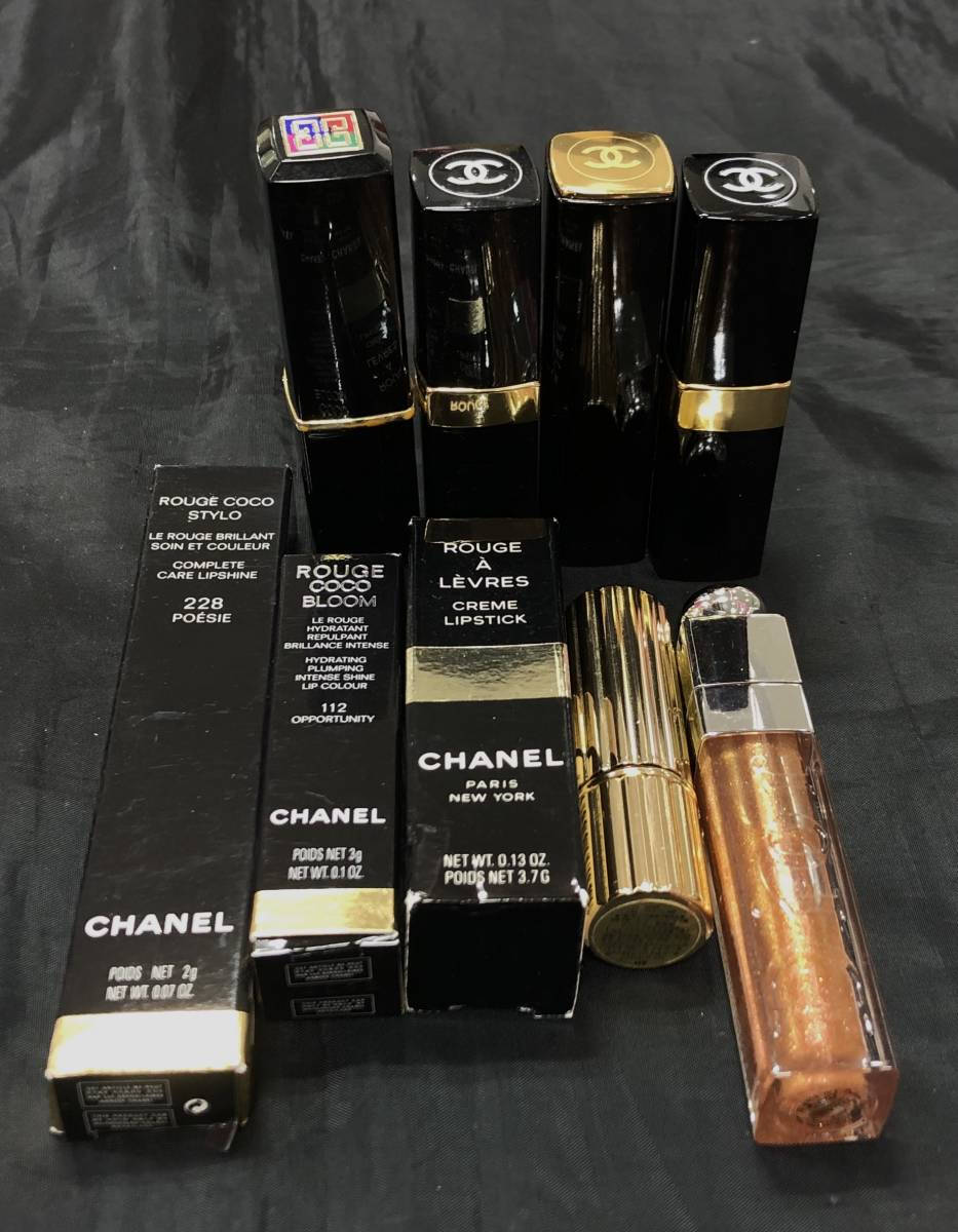 『YM小個11001F』1円スタート CHANEL Dior YSL LANCOME アイシャドウ リップ クリーム 化粧品 コスメ 他 40点以上 まとめ_画像9