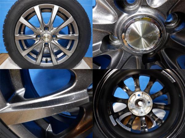 中古ホイール+新品スタッドレス4本 GRASS 14x5.5J+40 4H100 + グッドイヤー ICENAVI 7 165/65R14 タンク ルーミー トール インサイト_画像3