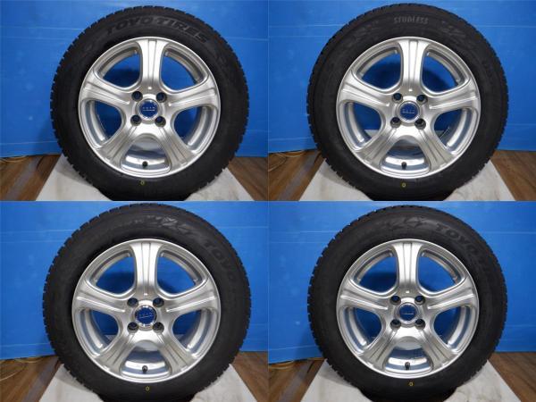 中古ホイール+新品スタッドレス4本 ブリヂストンホイール 15x6J+40 4H100 + トーヨータイヤ OBSERVE GIZ2 175/65R15 アクア スペイド ヴィ_画像2