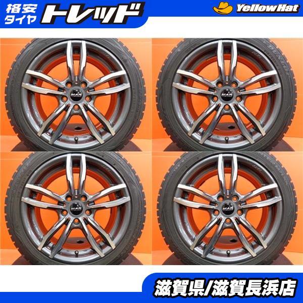 BMW F45 F46 冬タイヤ ダンロップ ウィンターマックスWM01 215/50R17 2018年製 MAK 17インチ 5H-112 中古 4本セット スタッドレス_画像1