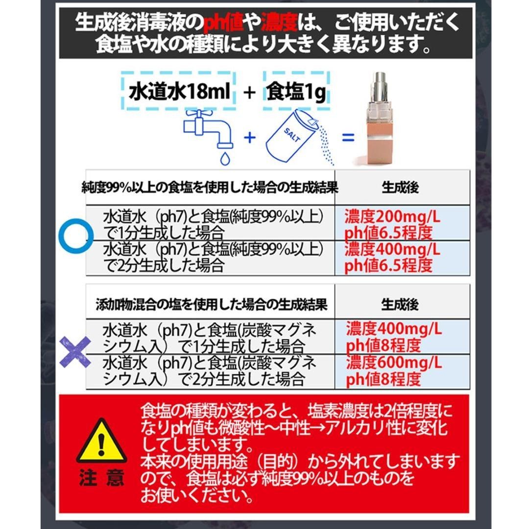 プレゼントに★ 酸性電解水 次亜塩素酸水 スプレー 生成器 次亜塩素酸 消毒 除菌 メイク用品 お掃除にも ブラシ掃除