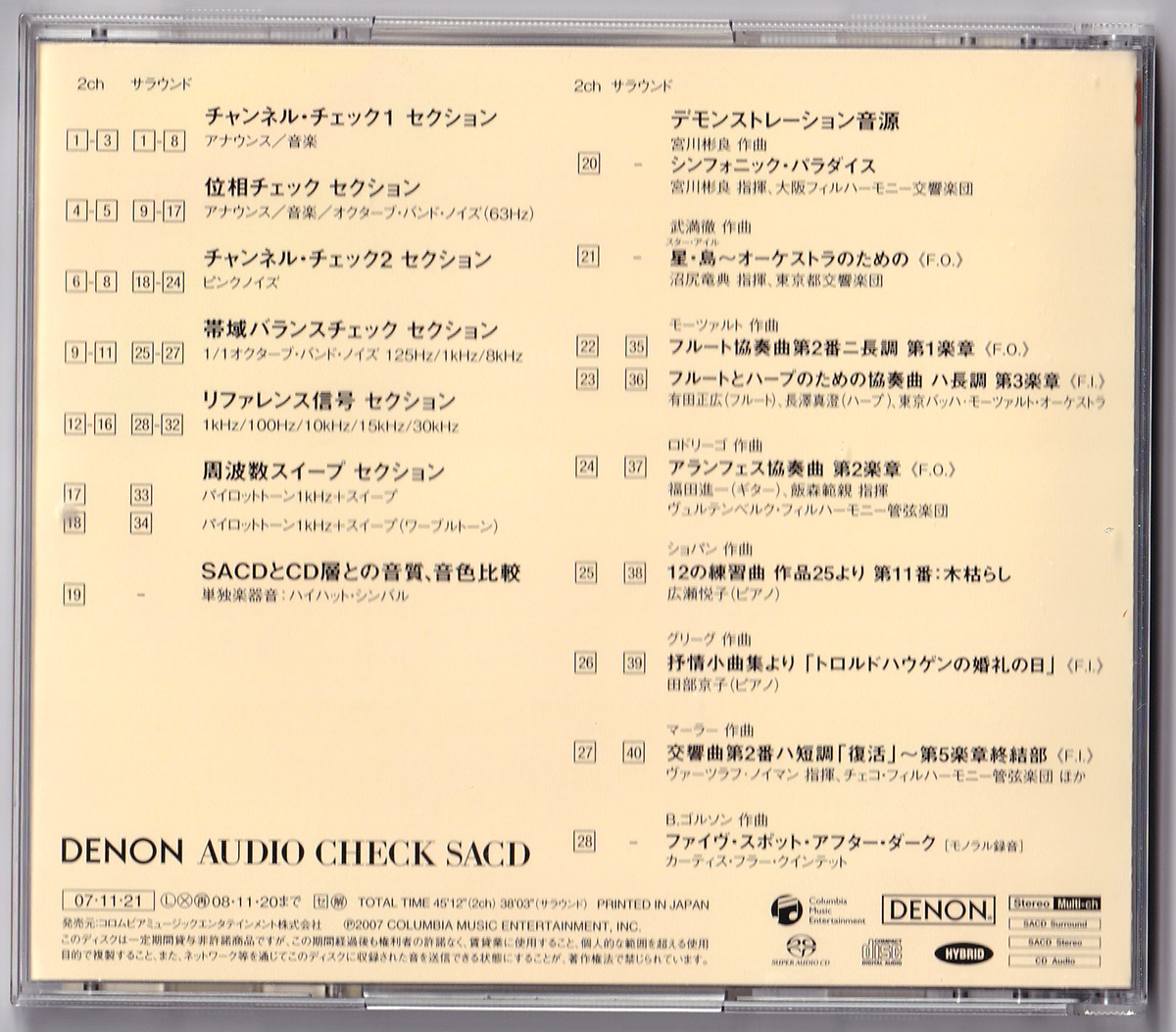 DENON COGQ-28 Denon Audio Check SACD デノン ステレオ・マルチ収録 オーディオチェックSACD_画像3