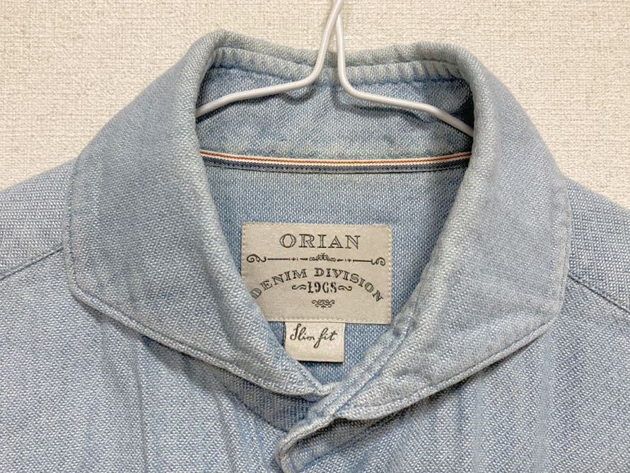 ORIAN オリアン カッタウェイシャンブレーシャツ S 美品 イタリア製_画像2