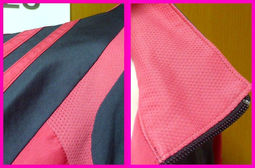 送料無料★アディダス・ジップジャケット2XO　ネイビー/ピンク2色を4種生地で切り替えた機能的でおしゃれなデザイン　クライマライトadidas_画像5