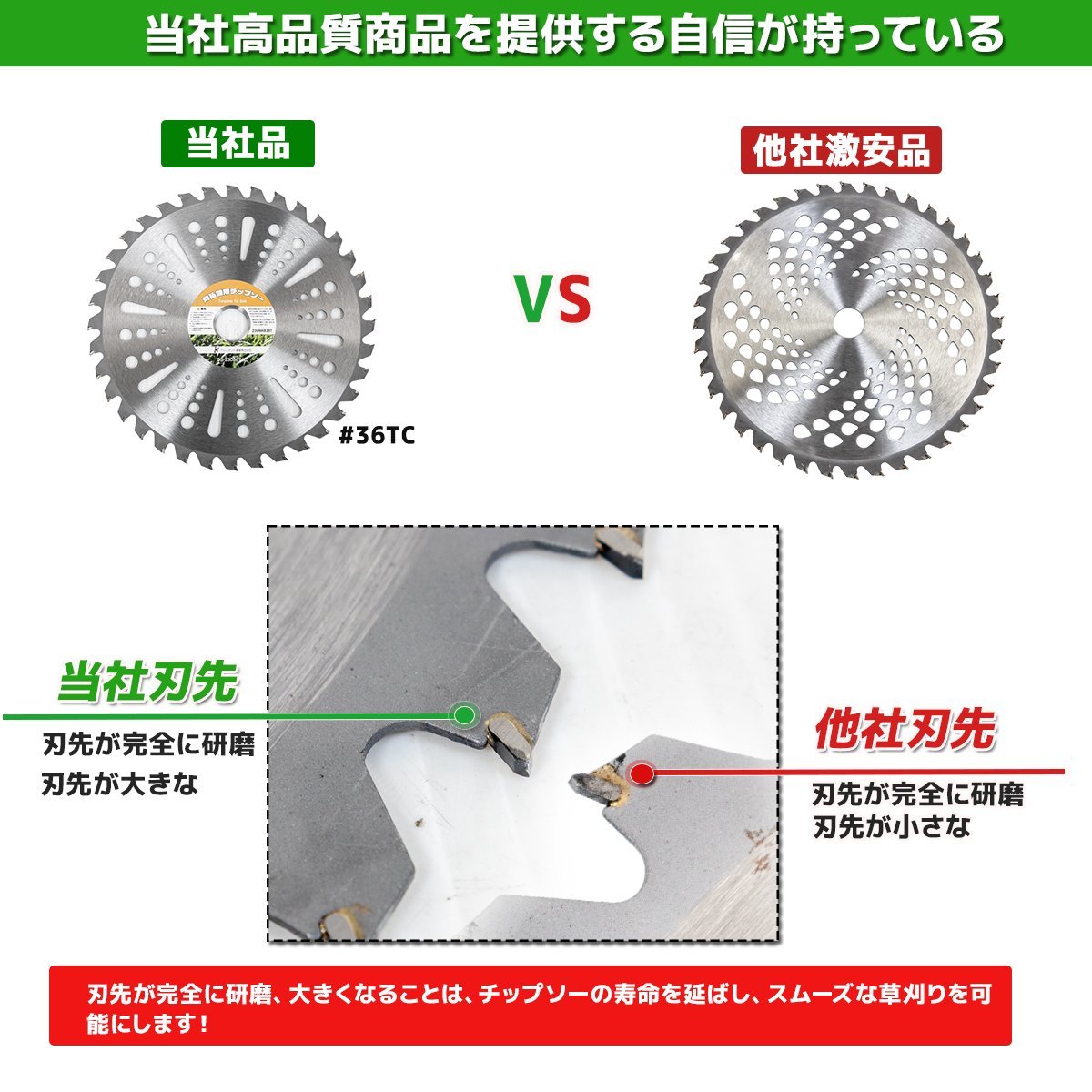 お得【 10枚セット】調整リング付き★草刈り機用チップソー 草刈機用替え刃 草刈り機 草刈り 替刃 刈払機 230mm×36P Cタイプ_画像3