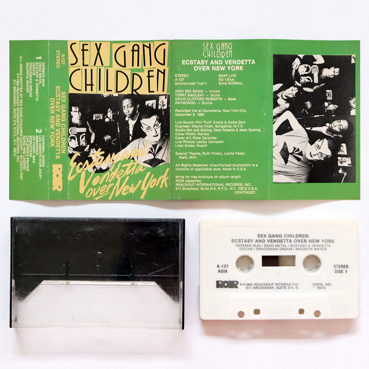 {US version cassette tape }Sex Gang Children*Ecstacy And Vendetta Over New York* sex gang children /ROIR