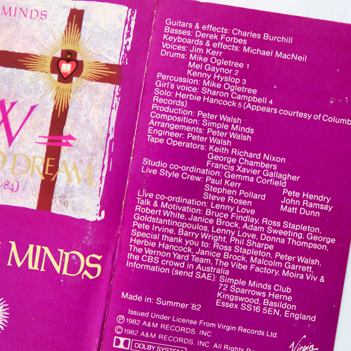 《US版カセットテープ》Simple Minds●New Gold Dream (81-83-83-84)●シンプル マインズ_画像8
