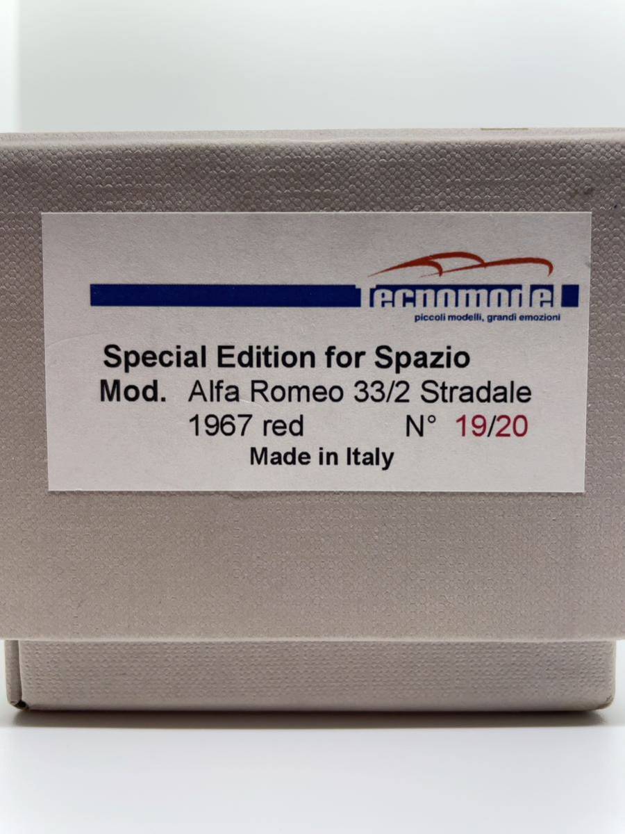 Tecnomodel 1/43Tipo Alfa Romeo 33/2 Stradale Limited 20pcs. テクノモデル アルファロメオ Tipo 33 ストラダーレ_画像8