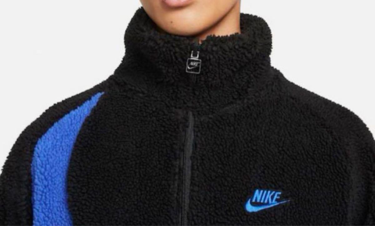 新品 NIKE ナイキ ボアジャケット ビッグロゴ スウッシュ Swoosh フルジップ シェルパ SHERPA リバーシブル