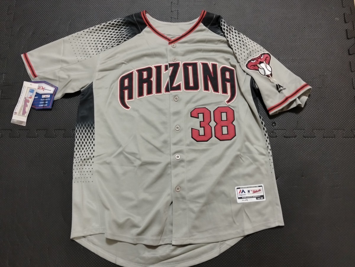 新品 未使用品 majestic MLB ARIZONA Diamond backs replica jersey Curt Schilling D-bucks レプリカ ユニフォーム SIZE 48 (L-XL)