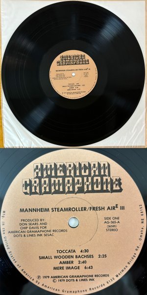●MANNHEIM STEAMROLLER / Fresh Aire III ( Fresh Aireで一番Prog色濃 )※米盤LP/変型Die Cut【 AMERICAN GRAMAPHONE AG-365 】1979年発売_画像8