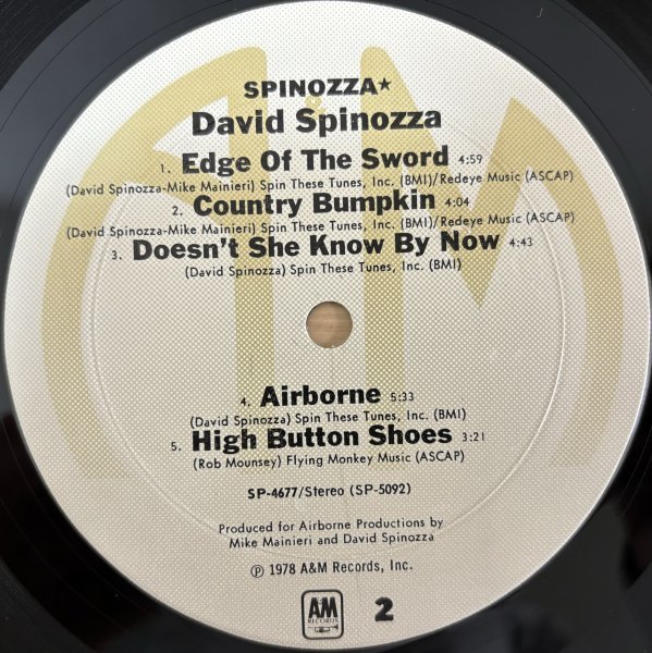●DAVID SPINOZZA / Spinozza (Guitar) ※米盤LP【A&M SP-4677】 1978年発売Mike Mainieri/David Sanborn/Michael Brecker/Luther Vandross_画像9