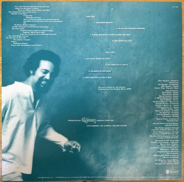 *JOE SAMPLE / Rainbow Seekers (..: радуга. приятный .: шедевр [Melodies of love] )* рис запись LP[ ABC AA-1050 ]1978 год продажа Ernie Watts/Stix Hooper
