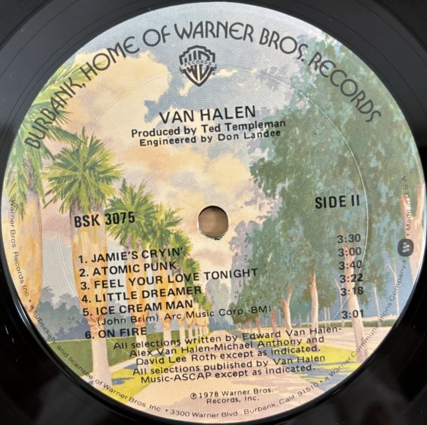 ●VAN HALEN / 1st 『炎の導火線』※ アメリカ盤 LP【 WARNER BROS BSK 3075 】 1978/04発売 「You Really Got Me」「悪魔のハイウェイ」_画像9