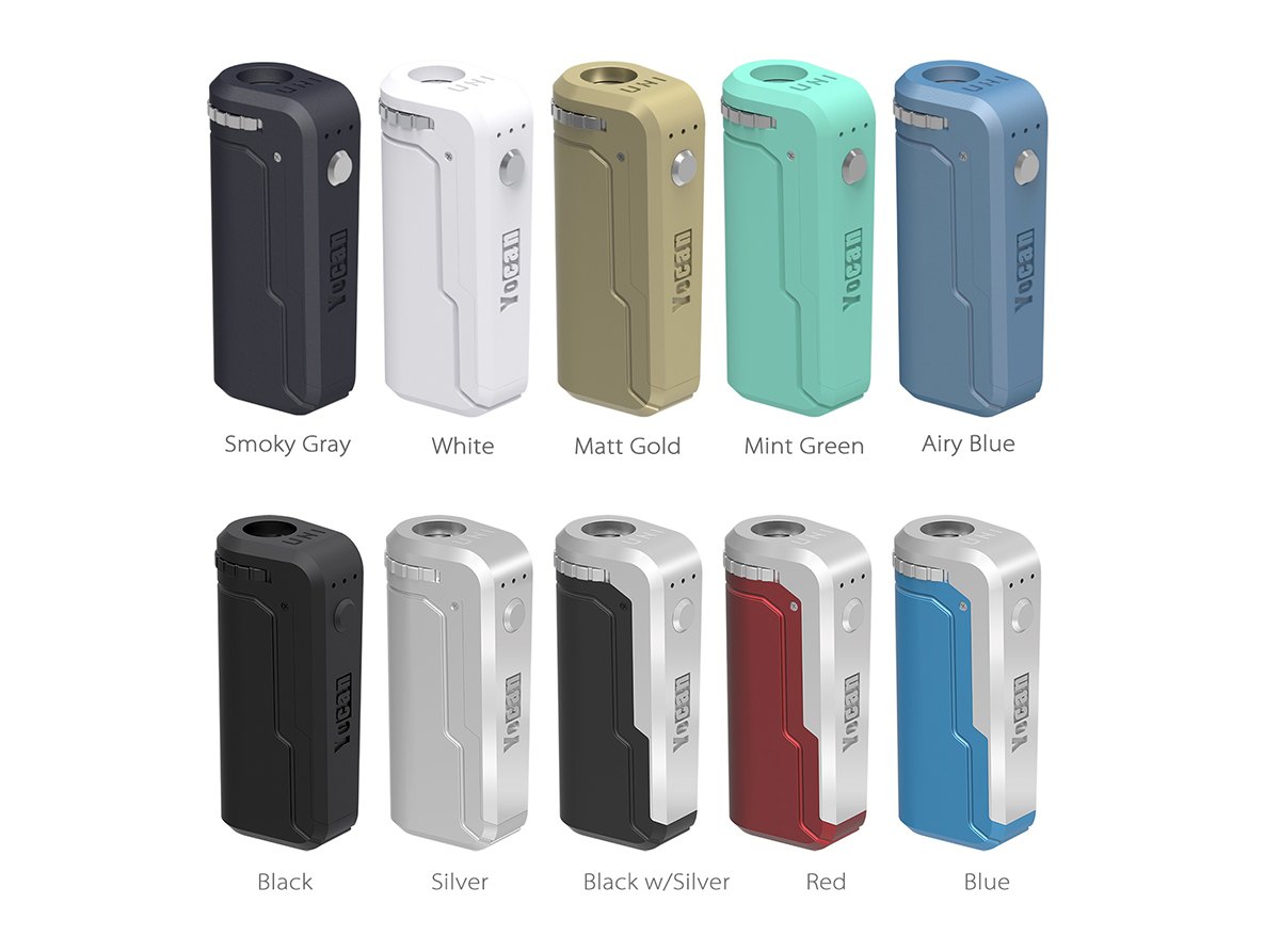 Yocan UNI VV BOX MOD 510 стандарт низкий напряжение аккумулятор Uni Bape корпус vape CBD CBG CBN no thc жидкий картридж полный стекло 