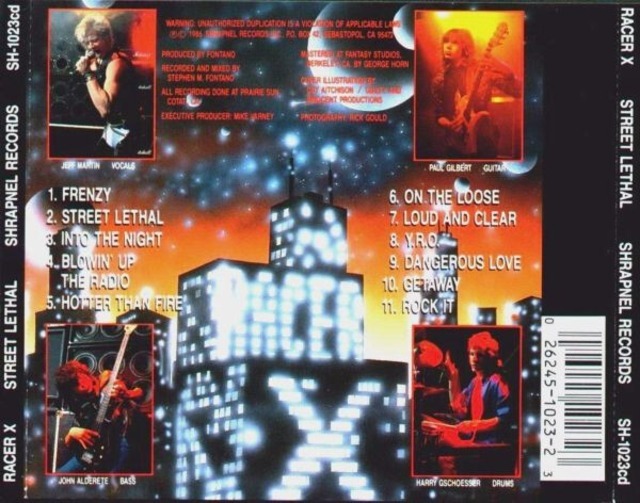 ＊中古CD RACER Xレーサーエックス/STREET LETHAL 1986年作品1stアルバム MADE IN U.S.A.盤 ポール・ギルバート MR.BIG_画像2