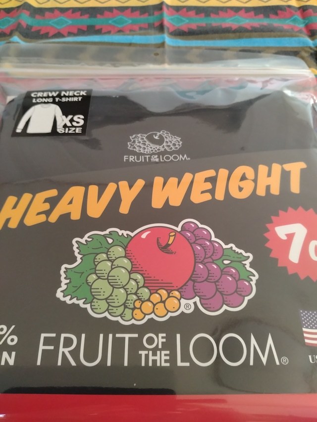* new goods FRUIT OF THE LOOM fruit *ob* The * room / crew neck long T-shirt size XS black Garrett regular handling shop 