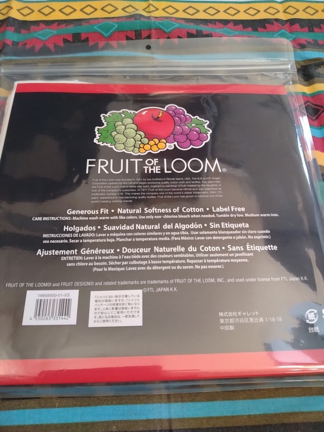 ＊新品 FRUIT OF THE LOOMフルーツ・オブ・ザ・ルーム/クルーネックTシャツ XSサイズ ホワイト ギャレット正規取扱店_画像2