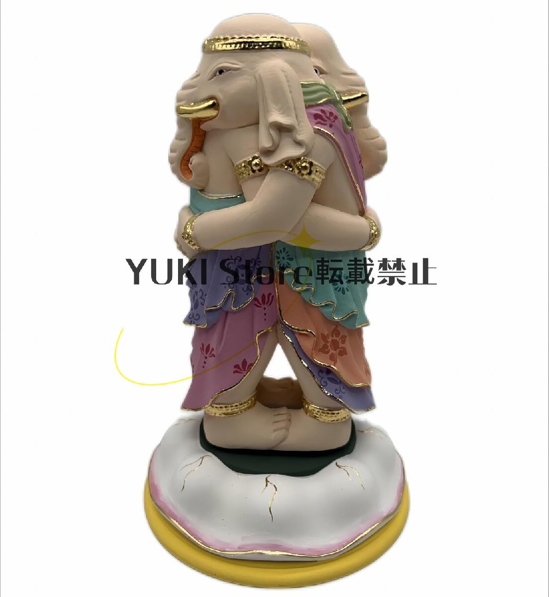 仏像 歓喜天/聖天 双身 立像 木彫仏像 木彫り 木製 総高18cm_画像3