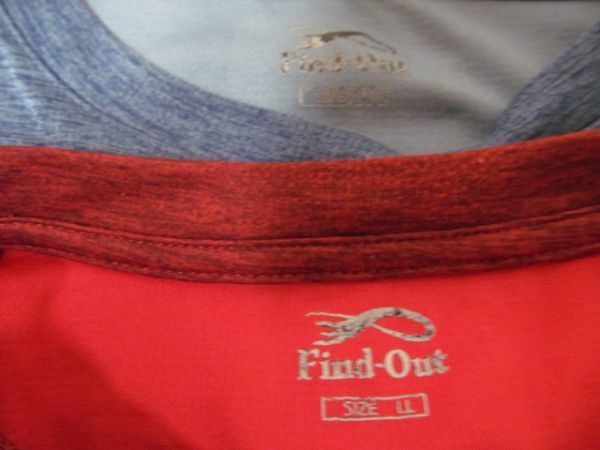 (55275)Find-Out　スポーツウェア　半袖　Tシャツ　カットソー　レッド・ブルー　LL_特に目立った汚れはありません。