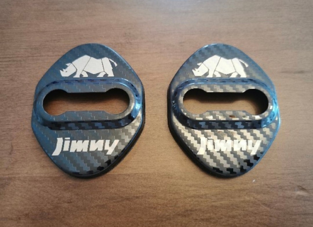 ジムニー Jimmy ドアロックドアストライカーカバー カーボン 2枚セット_画像1