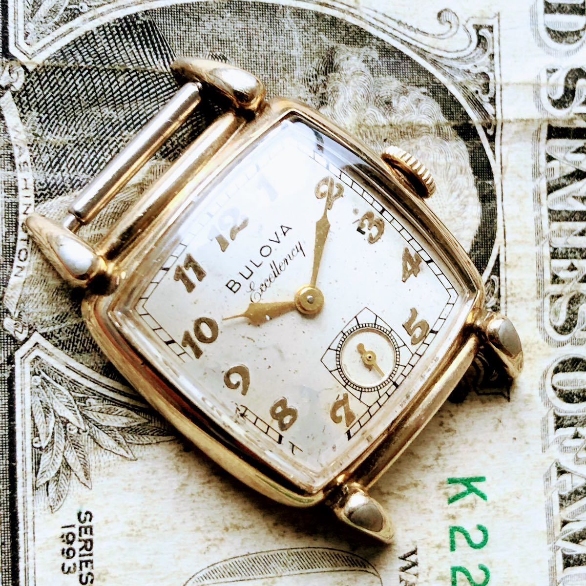 #2810【１円スタート】メンズ 腕時計 ブローバ BULOVA 金張り 不動品 アンティーク ヴィンテージ 機械式 手巻き ゴールドF 1951年 21石_画像1