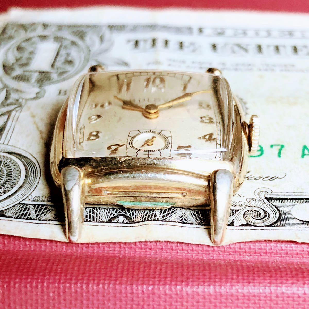 #2810【１円スタート】メンズ 腕時計 ブローバ BULOVA 金張り 不動品 アンティーク ヴィンテージ 機械式 手巻き ゴールドF 1951年 21石_画像5