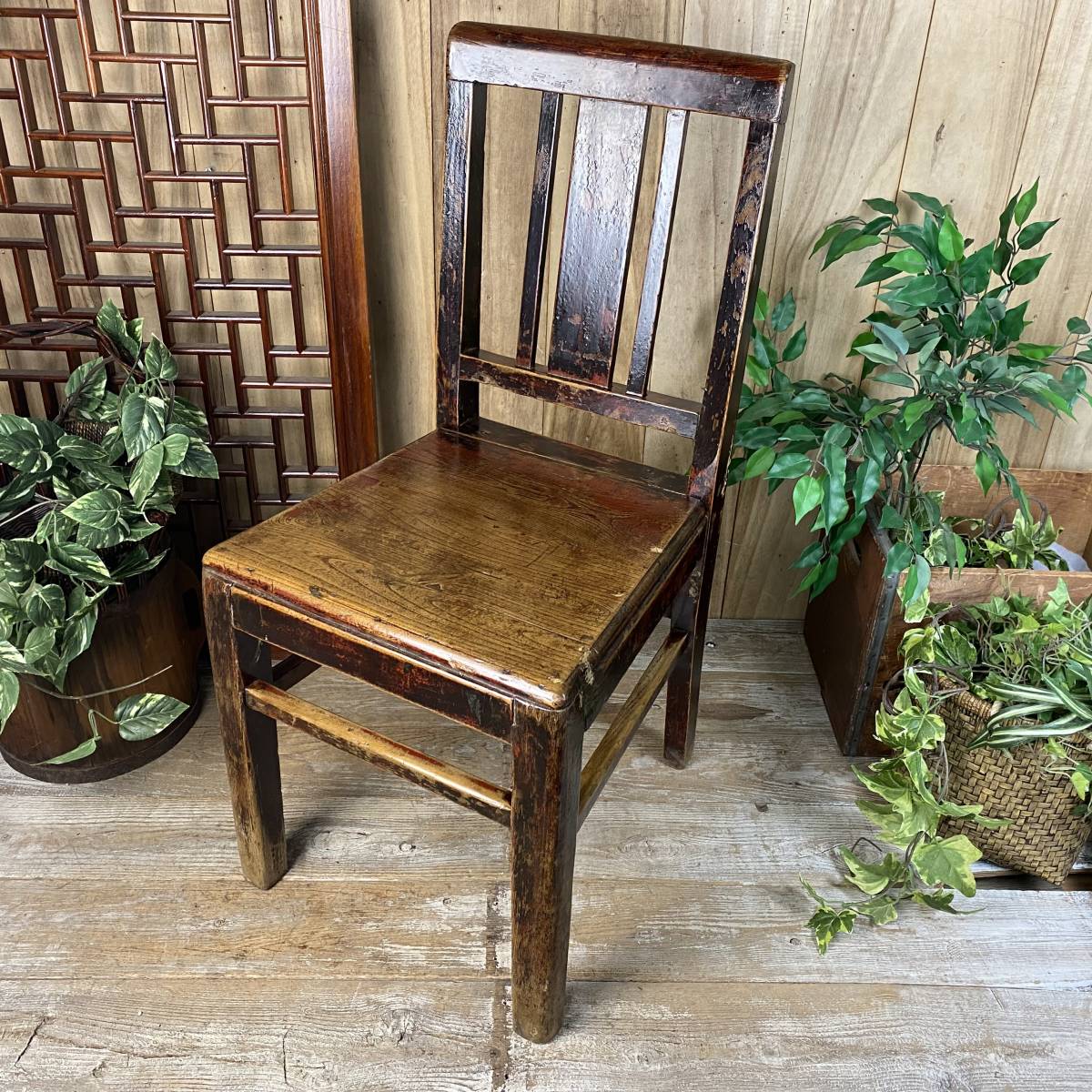  free shipping China antique wood chair ①, wooden, man front interior, period thing chair chair, decoration pcs, stand for flower vase, Joseon Dynasty design Vintage in dust real 