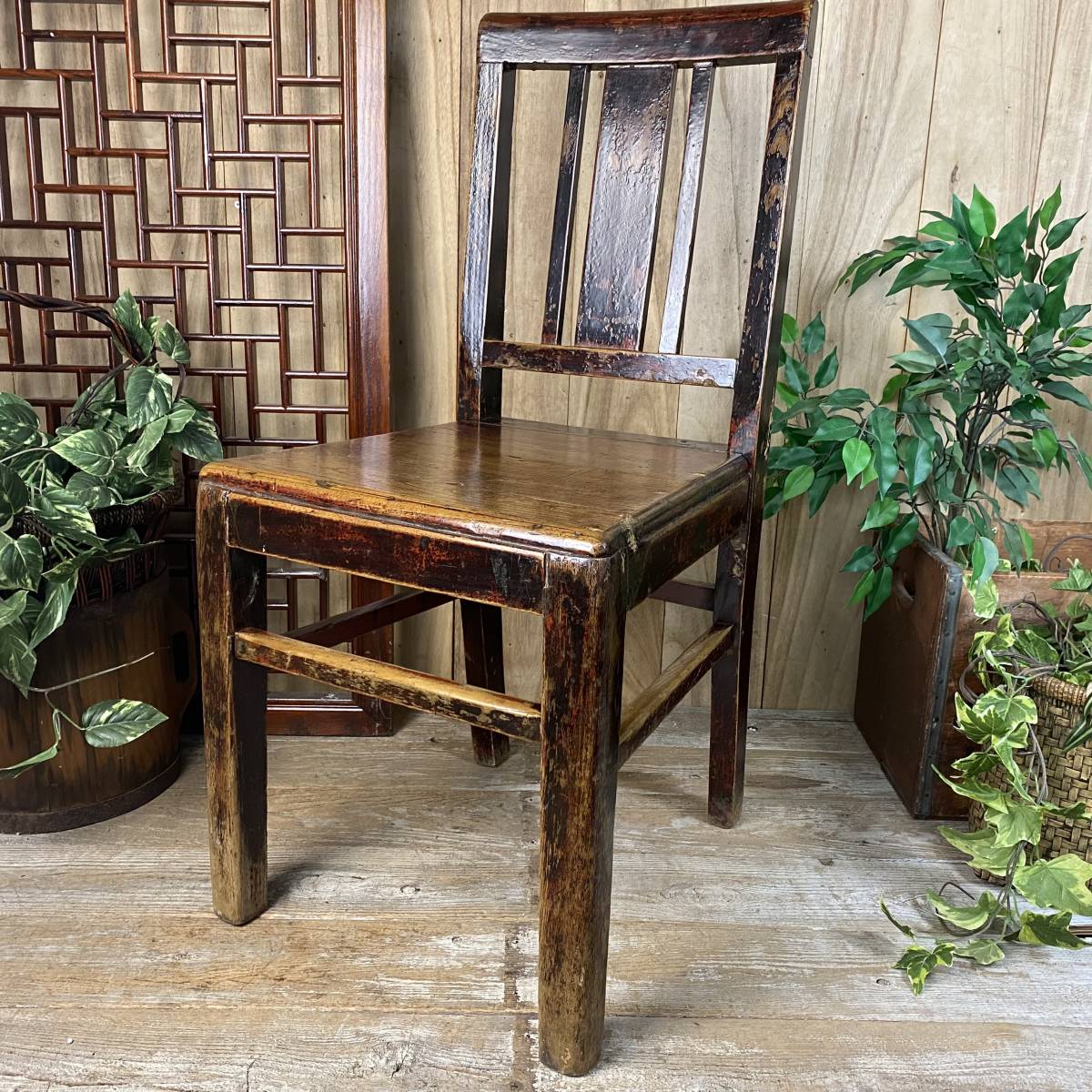  free shipping China antique wood chair ①, wooden, man front interior, period thing chair chair, decoration pcs, stand for flower vase, Joseon Dynasty design Vintage in dust real 