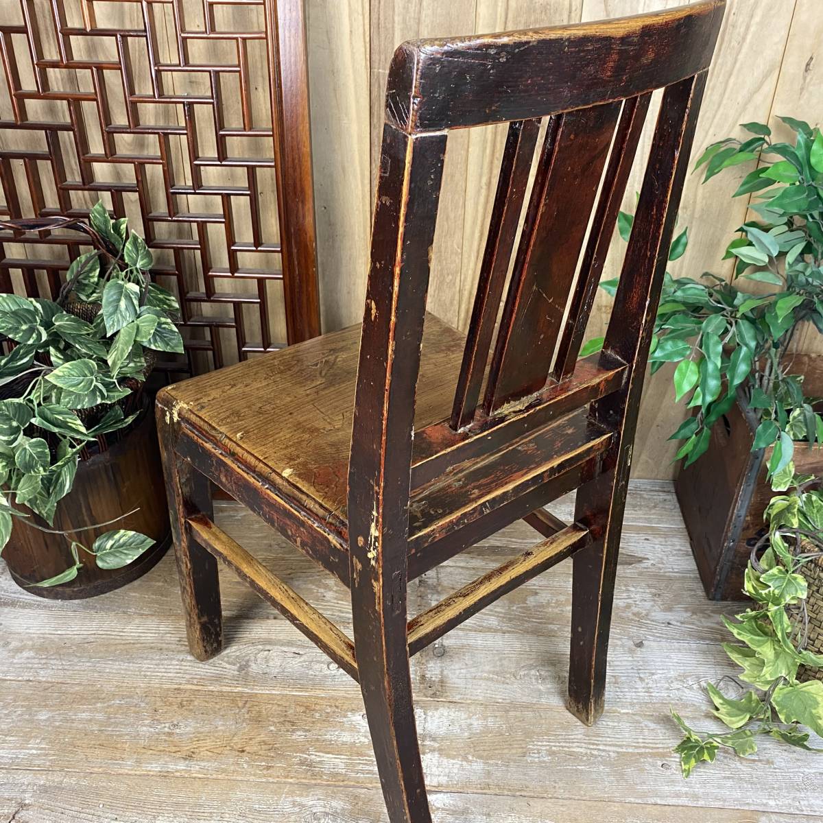  free shipping China antique wood chair ①, wooden, man front interior, period thing chair chair, decoration pcs, stand for flower vase, Joseon Dynasty design Vintage in dust real 