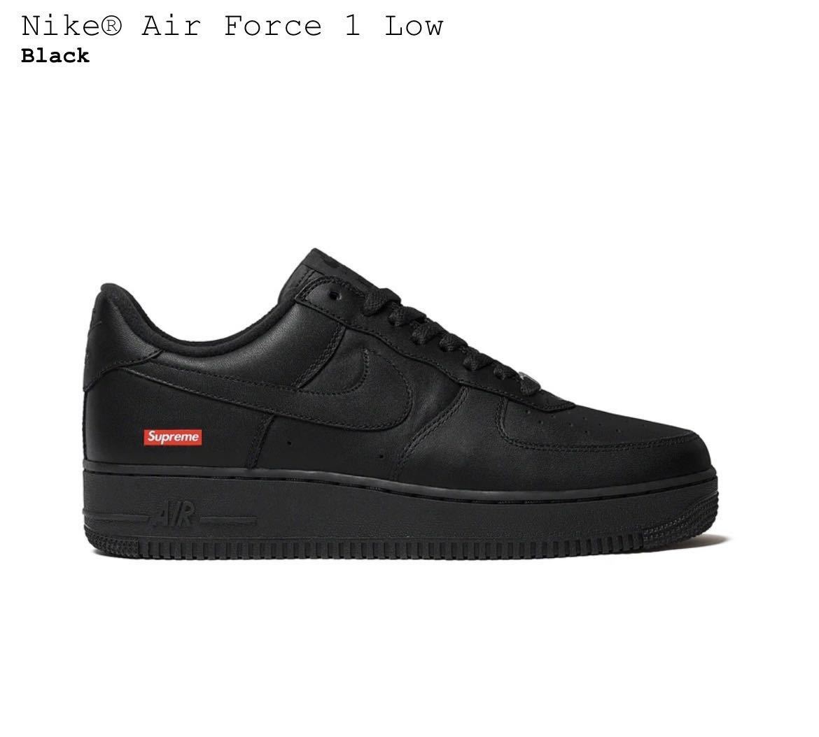 ★Supreme NIKE Air Force 1 Low BLACK 8.5 26.5cm エアフォースワン 黒 ナイキ シュプリーム スニーカー 靴 box logo 新品 送料無料_画像2