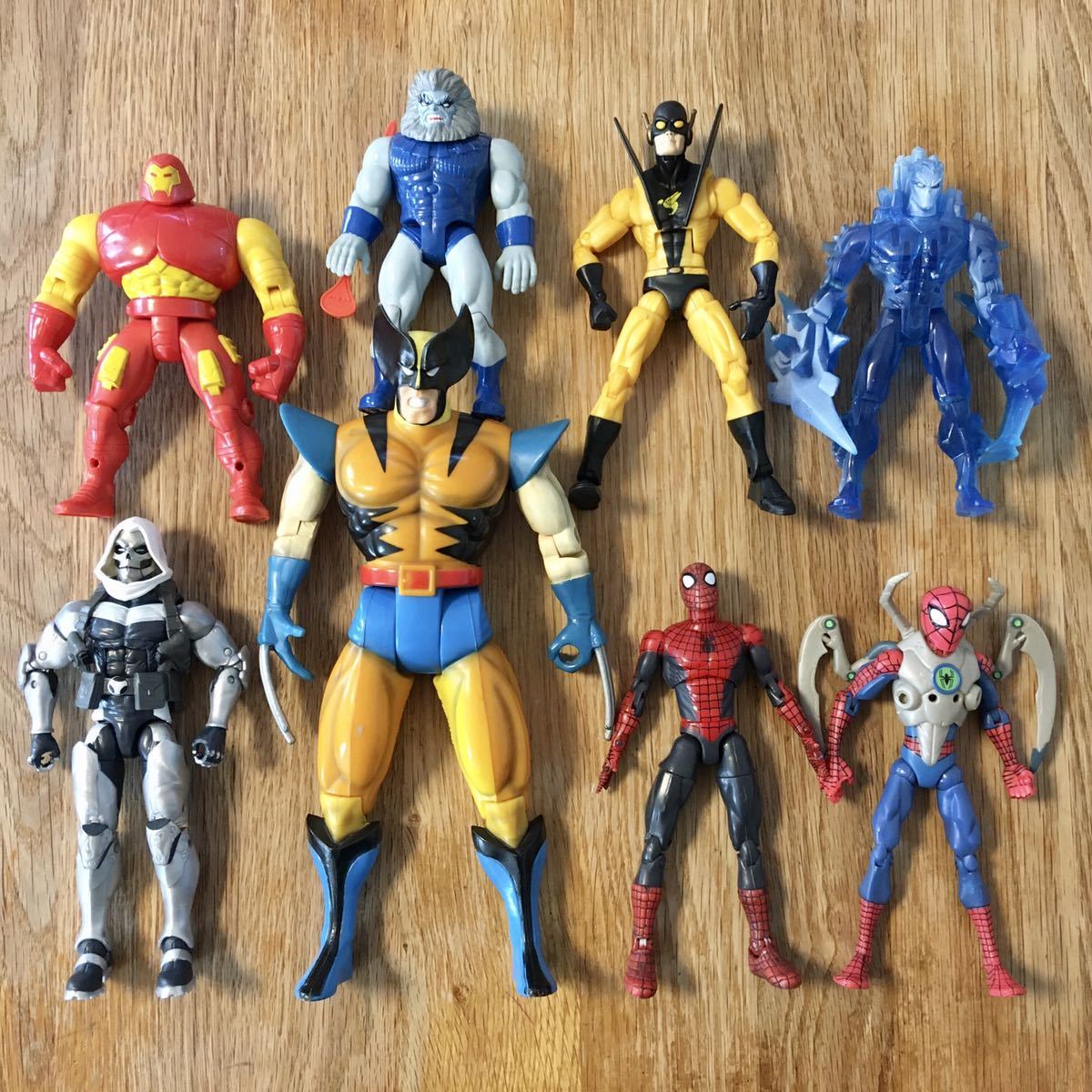 Hasbro ToyBiz MARVEL Figure ハズブロ トイビズ マーベル アイアンマン スパイダーマン ウルヴァリン 等 ビンテージ フィギュア 8体セット_画像1