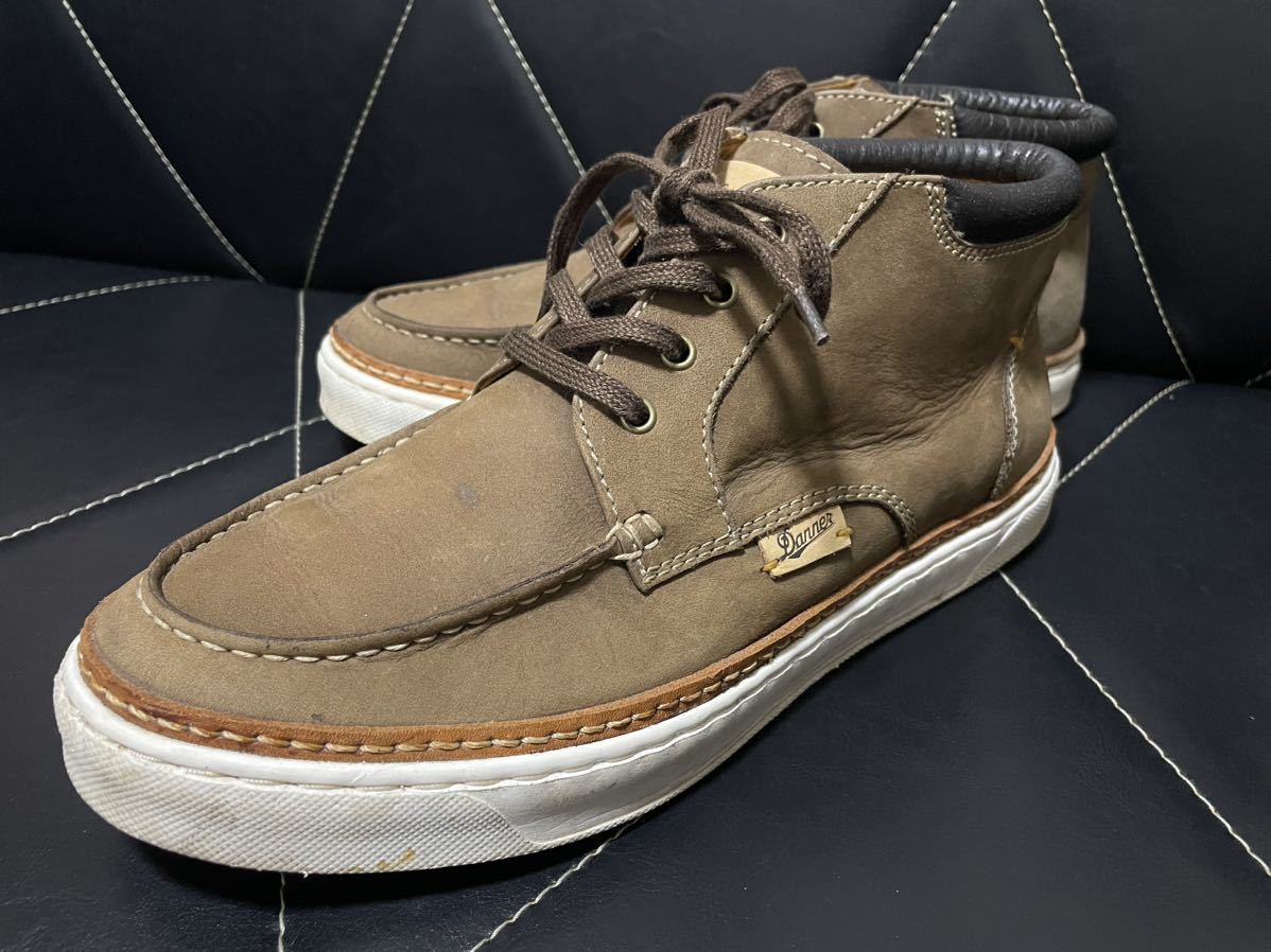 美品 Danner ダナー D023002 レザーシューズ レザースニーカー ミドルカット レースアップ ブラウン メンズ カジュアル_画像1