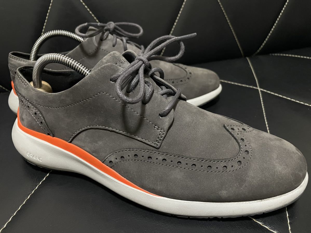 数回使用 COLE HAAN コールハーン 7M C33765 レザーシューズ レザースニーカー ウイングチップ プレーントゥ グランド メンズ カジュアル_画像2